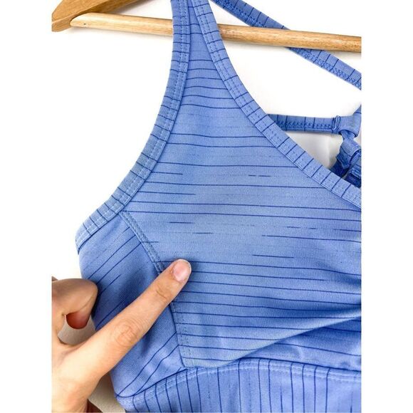 PrAna Dreaming Sports Bra Strappy Size XS Blue Stripe - Picture 4 of 11